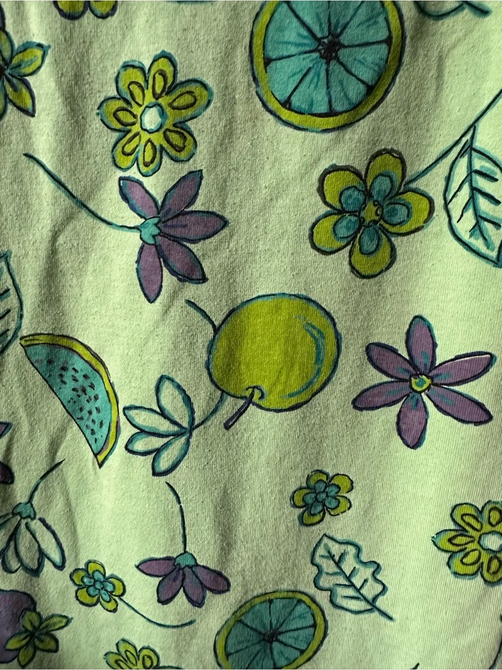 Vintage 90s Fruit Print Sun Dress Beach Summer